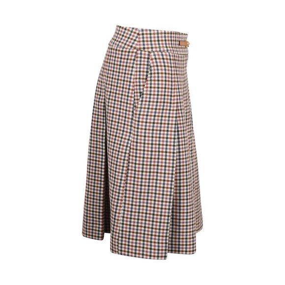 Tory Burch Plaid Pleated Skirt in Red Polyester - Picture 2 of 5